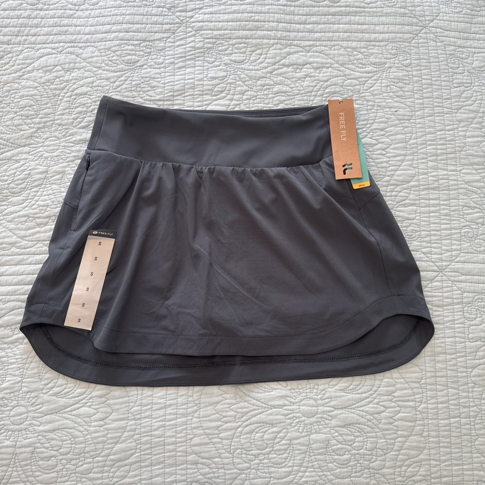 Free Fly Bamboo-Lined Active Breeze Skort Women Sz Small Storm Cloud NEW UPF 50+